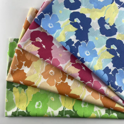 Soft Quality Custom Print Fabric 100% Pure Twill Flower Cotton Fabrics For women dress/clothing cotton