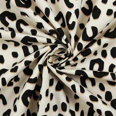 Women Clothing Leopard Pattern Orgnic Soft Quality Custom Fabric Cotton Fabrics For Clothing