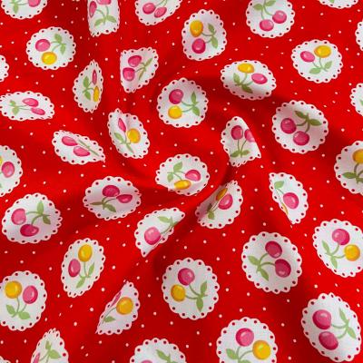 60s Thick color Fastness Custom 100% Cotton Fruit Print Fabric For Luggage Homewear Dress Shirt
