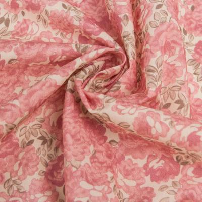 In Stock Personalized Foral Printed Pink Floral Cotton Poplin FabricFor Clothing