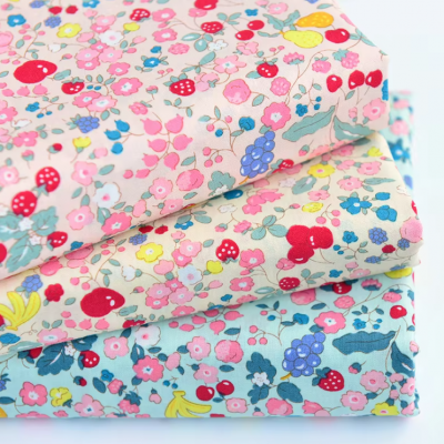 Wholesale Muslin Fabric Light Flower DIY Ladies Dress Floral Patterned 100% Pure Woven Poplin Cotton Printed Fabric For Clothing
