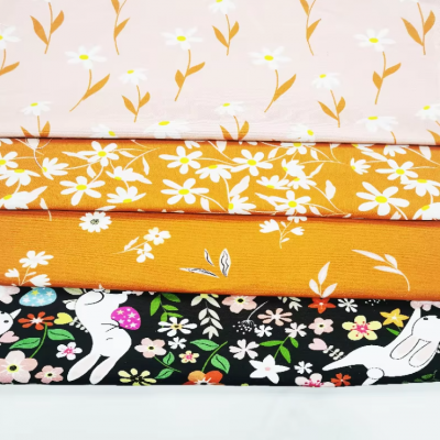 Organic 100% Pure poplin Cotton Custom Print fabrics for baby bed sheet fabric cotton printed