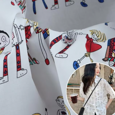 Cotton Cloth Wholesale Twill Cartoon Printed Cotton Fabric