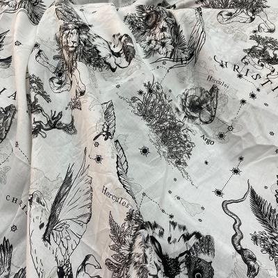 White Printed Muslin Floral Coth Patterned Cotton Fabric Dress Material
