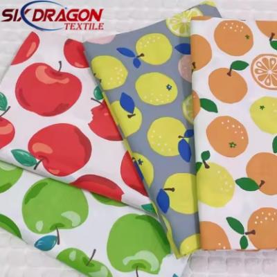 High quality custom digital printed 100%cotton apple print cotton fabric for shirt