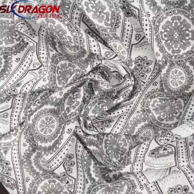 OEKO certified reusable custom printing black and white paisley cotton fabric for dress shirt