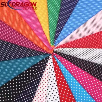 Wholesale price digital print black polka dot cotton fabric for garment