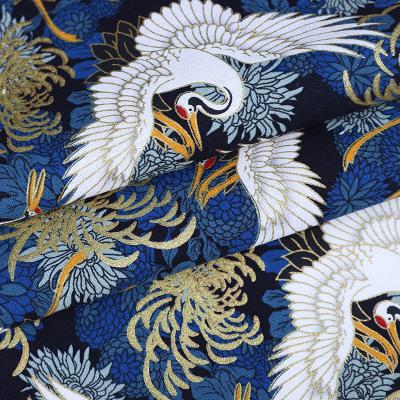 Floral Blue Block Manufacturer Handmade Print Fabric For Dresses&Hanfu 