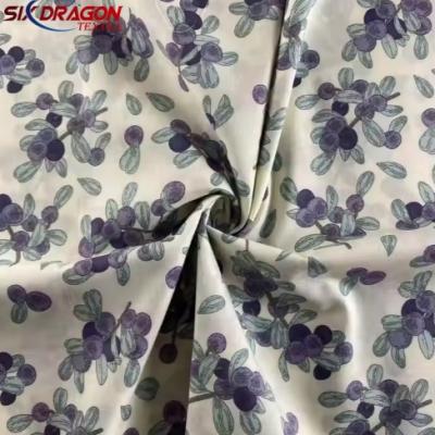Wholesale fabric soft feeling blueberry print cotton fabric for garment 