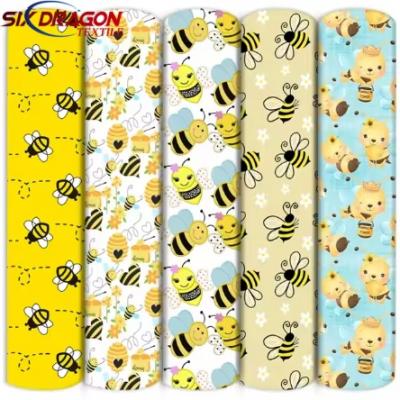 High-Quality custom printing bumble bee print cotton fabric for garment