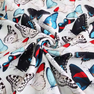Heavyweight carton designs cute floral butterfly print cotton fabric for shirts clothing