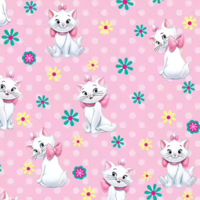 The factory outlet movie popular cat print cotton fabric 95 cotton 5 spandex fabric for clothes