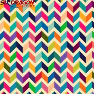 Custom small digital chevron print cotton fabric for garment