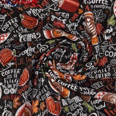 Latest design finest quality coffee print cotton fabric for garment