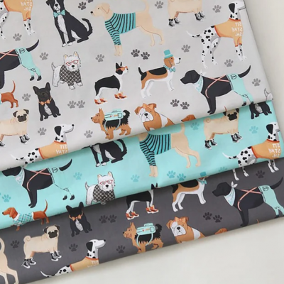 OEM ODM Wholesale cotton dog print fabric by the yard for Shirt Use