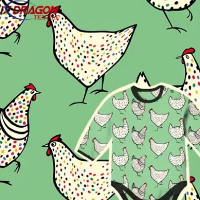 2025 top selling hand made cotton fabric chicken print for baby clothing