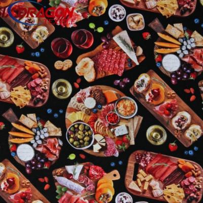 2025 new design cotton fabric food print for garment