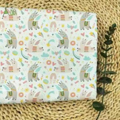 Cute sheep cartoon cotton fabric with sheep print for Children's garment