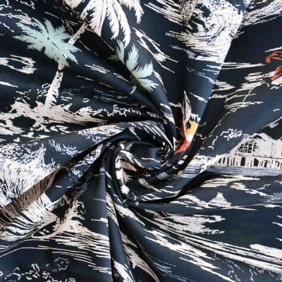 High quality pure cotton lycra fabric prints for summer shirts