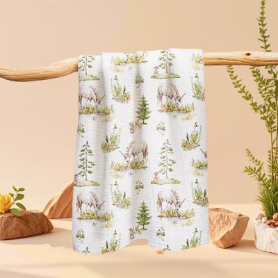 2025 New Design Double gauze digtal cotton nursery print fabric for loungewear sleeping bag 