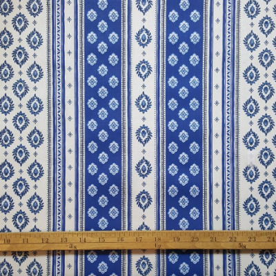 2025 fashion french border print cotton fabric white border fabric for garment