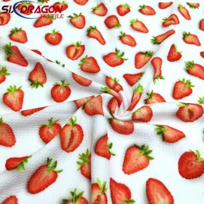 Custom designer printed fruit print fabric by the yard for garment