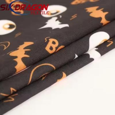 Free samples organic halloween print cotton fabric for garment