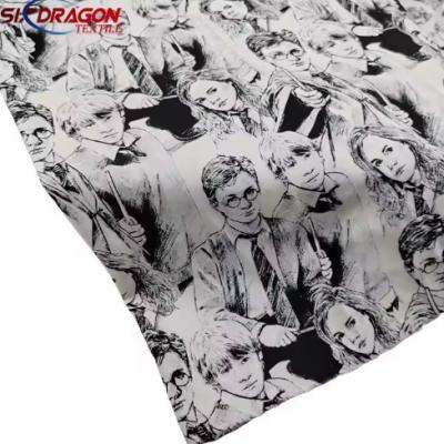 The factory cartoon design customize digital printing harry potter print fabric for garment 