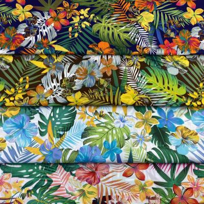 Latest design free Sample bulk sale OEM hawaiian cotton fabric by the yard for summer shirts