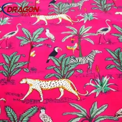 Cartoon cotton prints jungle animal cotton fabric for kids garment