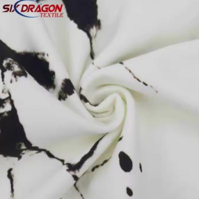 High quality marble print cotton fabric 68%bamboo27%botton5%spandex for women dress garments
