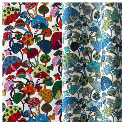 Custom digital print mushroom print cotton fabric for coat and jacket