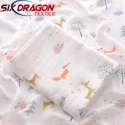 Spring summer baby double gauze cotton bamboo 20s fabric for baby clothing
