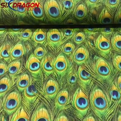 Design custom digital printed peacock print cotton fabric for garment