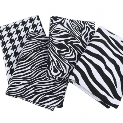 Digital printing 100% plain zebra cotton fabric for Clothing 