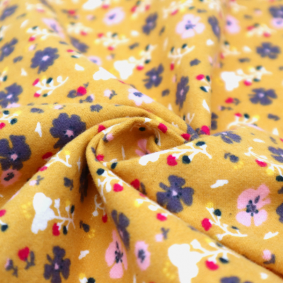 Custom Printed 100% Cotton In Stock Floral Flannel Fabric For Shirt Dresses