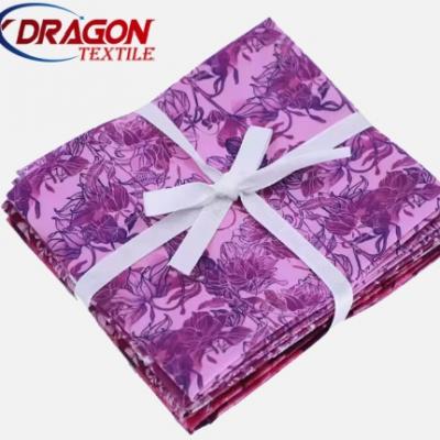 Digital printing flower fat quarters fabric purple print cotton fabric for garments