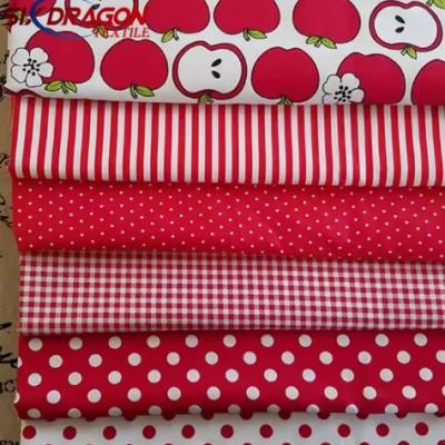 Simple style cotton printed custom Fabric red polka dot cotton fabric for garment