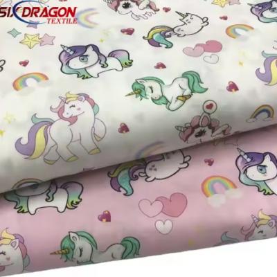 Print fabrics woven 100% cotton unicorn print cotton fabric for kids clothing