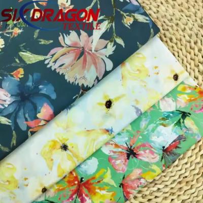 Custom printing flowers printed watercolor floral cotton fabric for garments