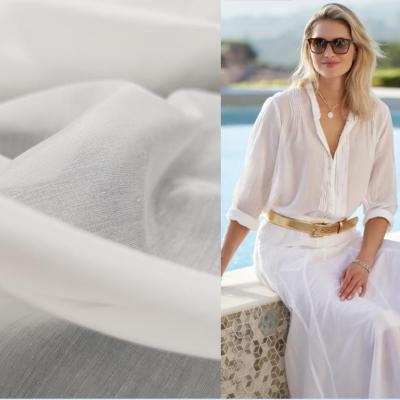 2025 Hot sale lightweight white cotton silk fabric for dress