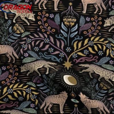 Best selling products textile wolf print cotton fabric for garments