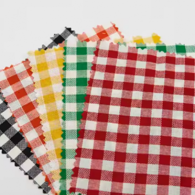 Free Samples Top Grade yellow gingham cotton fabric For Garment  